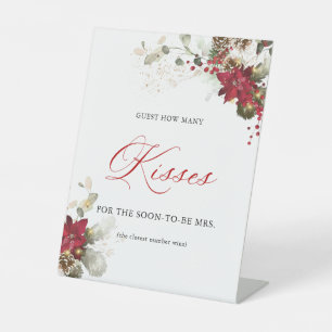 Christmas Red Wedding Guest How Many Kisses Signs
