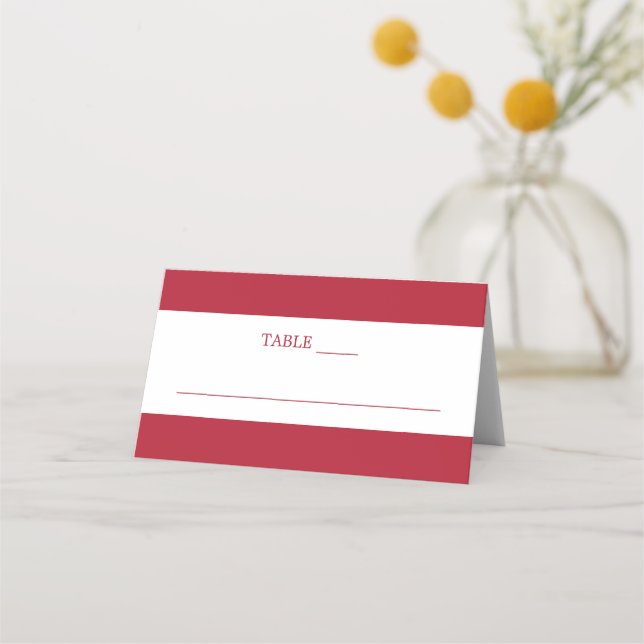 Christmas Red Wedding  Place Card (Back)