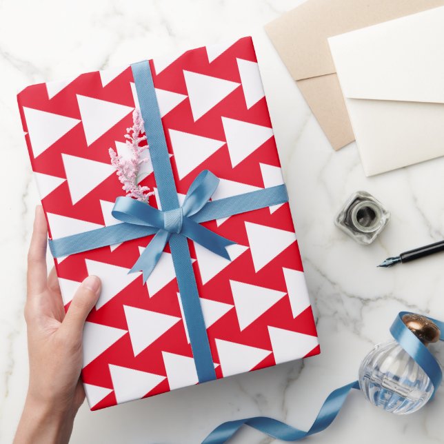 Christmas Red White Abstract Wrapping Paper (Gifting)