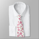Christmas Red-white and lime green Candy Canes Tie<br><div class="desc">Christmas red-white and lime green Candy Canes tie. The group of yummy red-white and green stripes candy cane and candies give cheerful holiday detail to this holiday tie design. Cute and unique Holiday pattern in holiday season. Perfect gift idea for fun celebrating Christmas! Christmas striped Candy cane, xmas stripes candy...</div>