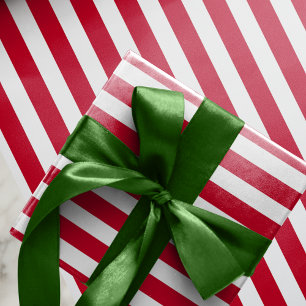 Christmas Red White Candy Stripes  Wrapping Paper