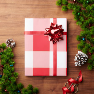 Christmas Red White Check Wrapping Paper