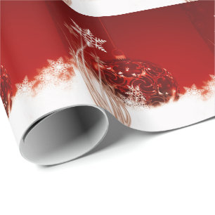 Christmas red white decoration wrapping paper