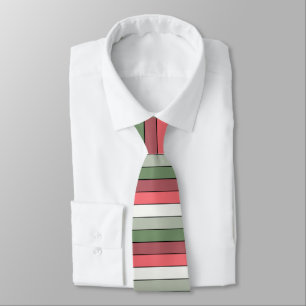 Christmas Red White Green Color On Textured Paper Tie