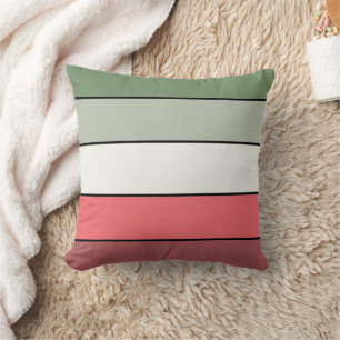 Christmas Red White Green Colour On Textured Paper Throw Pillow
