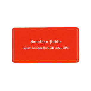 Christmas Red White Hand Script Template Address Label