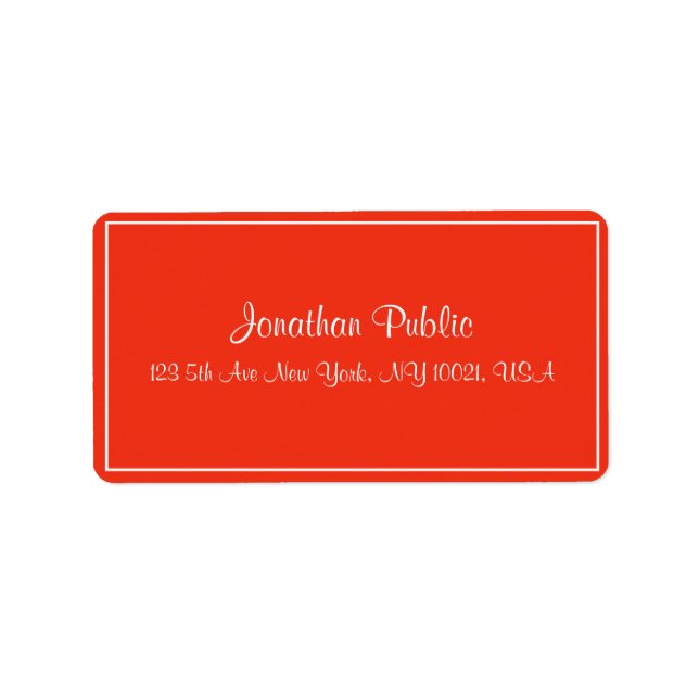 Christmas Red White Handwritten Script Classic Label (Front)