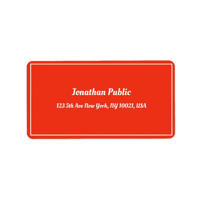 Christmas Red White Handwritten Template Address Label (Front)