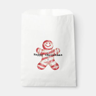 Christmas Red White Peppermint Gingerbread Cookie Favour Bag