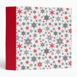 Christmas, red, white, snowflakes, winter, New yea Binder