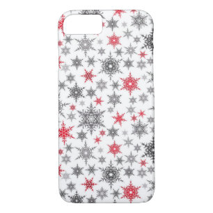 Christmas, red, white, snowflakes, winter, New yea Case-Mate iPhone Case