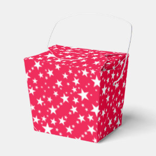 Christmas Red White Stars Elegant Template Favor Box