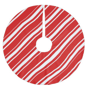 Christmas Red White Stripes Candy Cane Tree Skirt