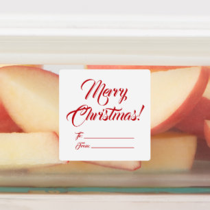 Christmas red white to from blank script elegant