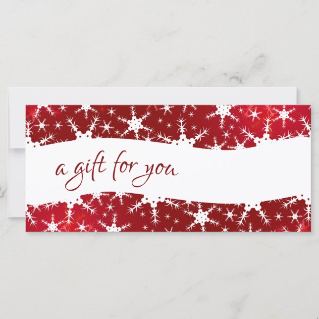 Christmas Red Winter Snowflakes Gift Certificate (Front)