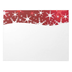 Christmas Red Winter Snowflakes Notepad