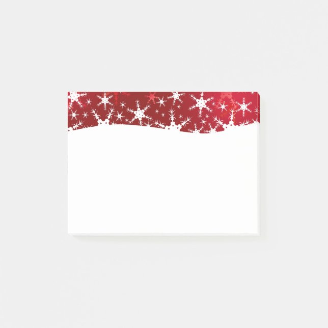 Christmas Red Winter Snowflakes Post-it Notes (Front)