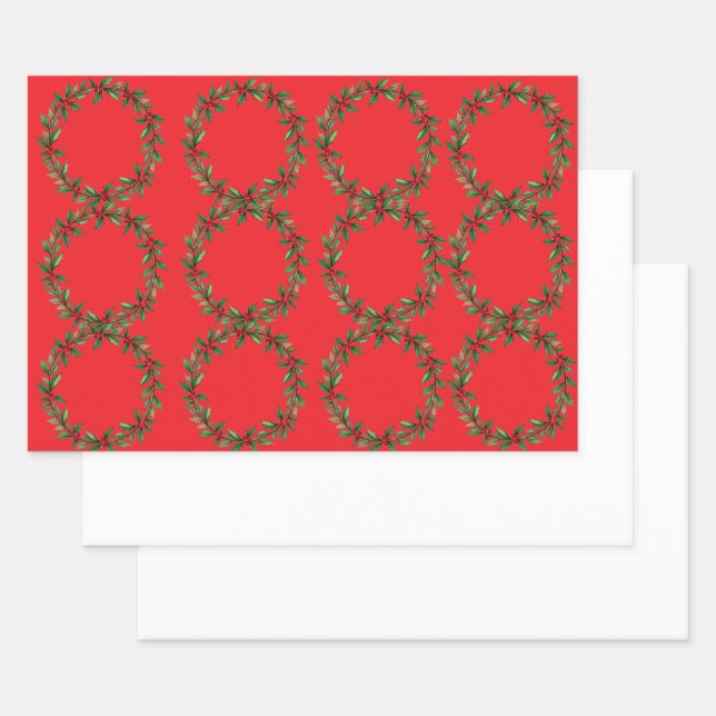 Christmas Reef Red Wrapping Paper | Elegant (Set)