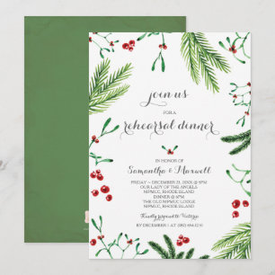Christmas Rehearsal Dinner Invitation