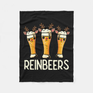 Christmas Reinbeers Reindeer Funny Xmas Pun Dad Me Fleece Blanket
