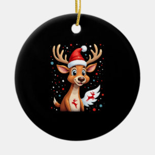 christmas Reindeer (1) Ceramic Ornament