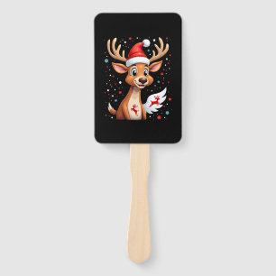 christmas Reindeer (1) Hand Fan