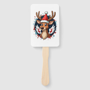 christmas Reindeer (2) Hand Fan