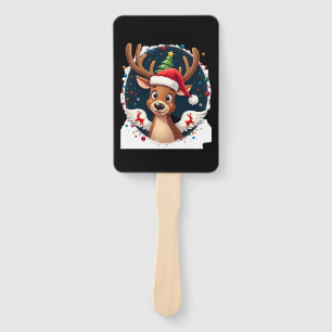 christmas Reindeer (2) Hand Fan