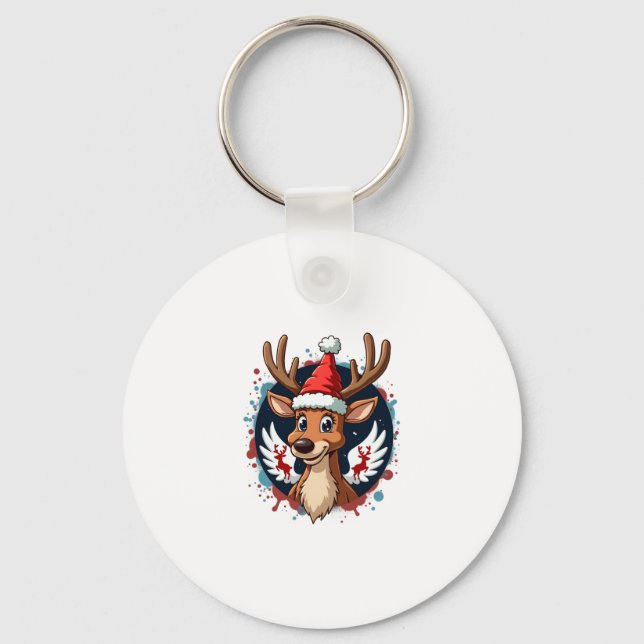 christmas Reindeer (2) Keychain (Front)