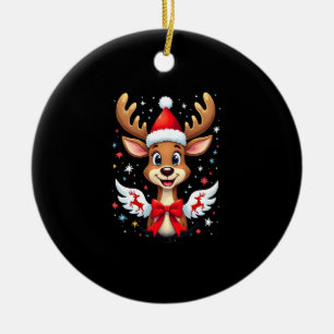 christmas Reindeer (3) Ceramic Ornament