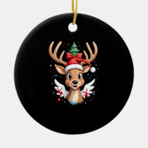 christmas Reindeer (4) Ceramic Ornament