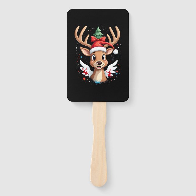 christmas Reindeer (4) Hand Fan (Front)