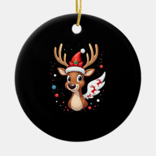 christmas Reindeer (5) Ceramic Ornament