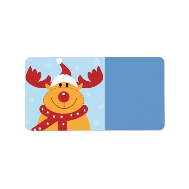Christmas Reindeer Address Label (Front)