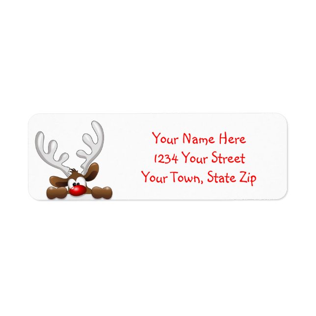 Christmas Reindeer Address Labels (Front)
