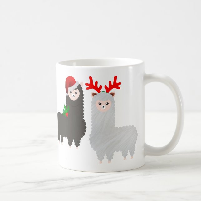 christmas reindeer alpacas coffee mug (Right)