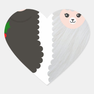 christmas reindeer alpacas heart sticker