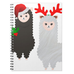 christmas reindeer alpacas notebook
