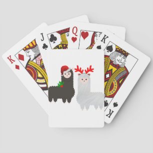 christmas reindeer alpacas playing cards