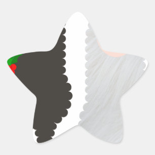 christmas reindeer alpacas star sticker