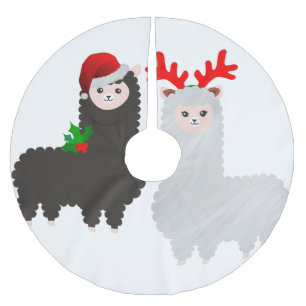 christmas reindeer alpacas tree skirt