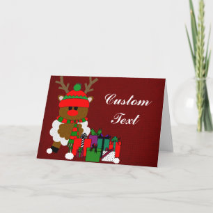 Christmas Reindeer and Presents Holiday Card