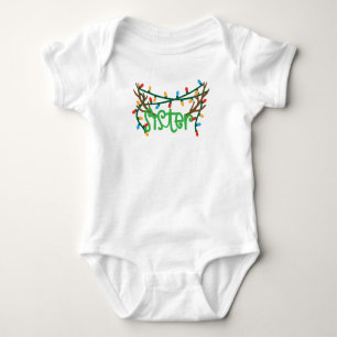 Christmas Reindeer Antlers   Sister Baby Bodysuit