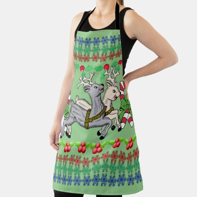 Christmas reindeer apron (Insitu)
