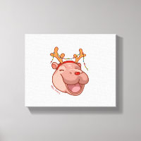 Christmas Reindeer Baby Hippo Moo Deng Xmas Cute Z