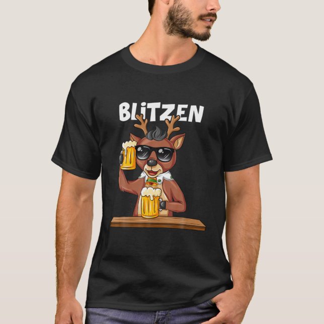 Christmas Reindeer Blitzen Xmas Group Costume T-Shirt (Front)