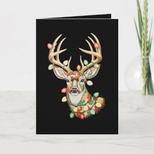 Christmas Reindeer Camo Deer Holiday Hunting Xmas Card