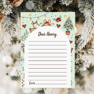 Christmas Reindeer  Capsule Note Message Card