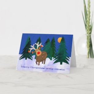 Christmas Reindeer Card to Customize