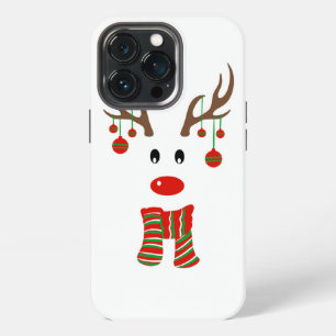 Christmas Reindeer Cartoon iPhone 13 Pro Case